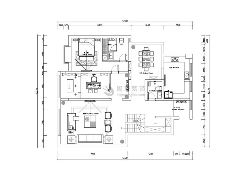 融創(chuàng)天朗融公館,新中式風格,一層戶型圖